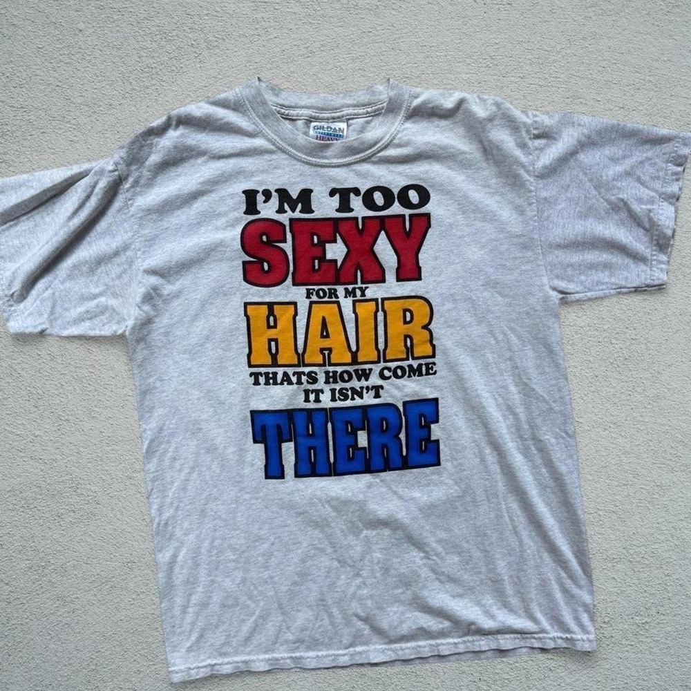 Gildan 90s Y2K Graphic T-Shirt Size M Grey Excellent